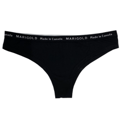 La sporty - Black bamboo thong with elastic band