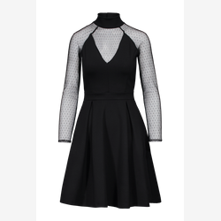 Fabienne - Fitted dress with chic black waistband