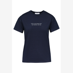 NAVY PRINTED T-SHIRT - SUSTAINABLE FASHION