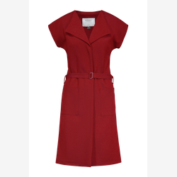 Mariana - Rust mid-length dress with lapel collar