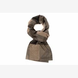 Geometric patchwork scarf - Beige and brown