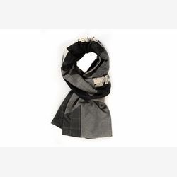 Geometric patchwork scarf - Grey, black and comic fabric