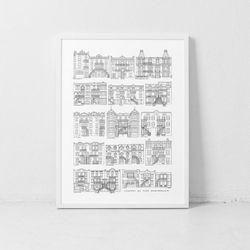 Montreal's architecture aka Tons of Plex! / 18x24 Poster / Real Plex from 13 streets & 7 different neighbourhoods