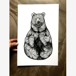 Russian Nesting Bear 12x18 Limited Edition Print
