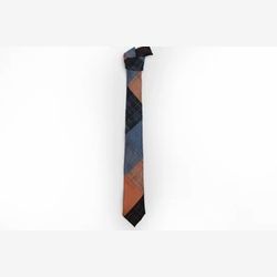 Cravate patchwork - Orange et bleue