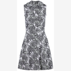 Mia PRE-SALE - Sleeveless dress fitted at the waist in flowery Jacquard knit fabric