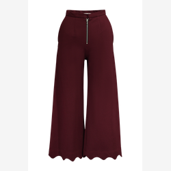 Camelia - Burgundy pants with scales at the bottom