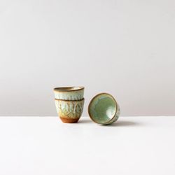 Handbuilt Tea Bowl in Red Stoneware & Turquoise Glaze