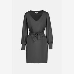 [Presale] Philomène - V-neck satin dress with puffed sleeves