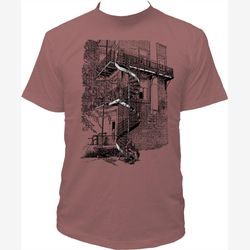 Men's cotton t-shirt - Montreal staircase design